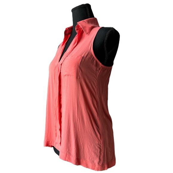 NWT Nordstrom x Gibson Lightweight Collared Sleeveless V-neck Pullover Blouse XS - Picture 2 of 15